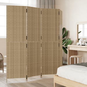 Separè 4 Pannelli Beige in Polyrattan