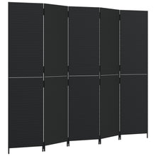 Load image into Gallery viewer, Separè 5 Pannelli Nero in Polyrattan