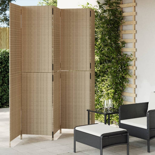 Separè 5 Pannelli Beige in Polyrattan