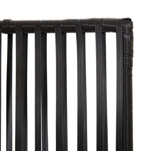Separè 3 Pannelli Nero in Polyrattan
