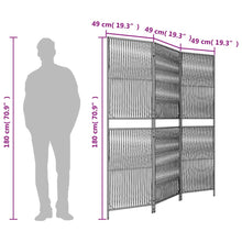 Load image into Gallery viewer, Separè 3 Pannelli Nero in Polyrattan