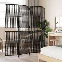 Load image into Gallery viewer, Separè 4 Pannelli Nero in Polyrattan