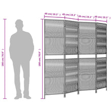 Load image into Gallery viewer, Separè 4 Pannelli Nero in Polyrattan