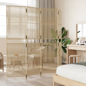 Separè 4 Pannelli Beige in Polyrattan