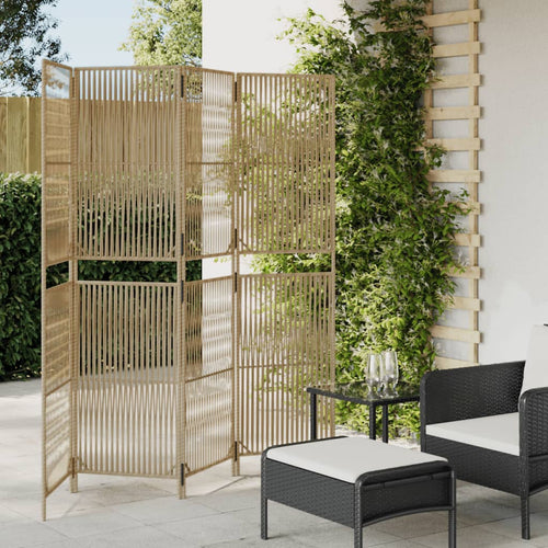 Separè 4 Pannelli Beige in Polyrattan