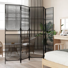 Load image into Gallery viewer, Separè 5 Pannelli Nero in Polyrattan