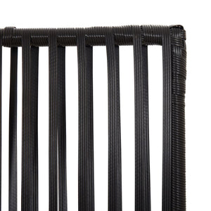 Separè 5 Pannelli Nero in Polyrattan
