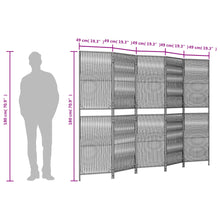 Load image into Gallery viewer, Separè 5 Pannelli Nero in Polyrattan