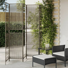 Load image into Gallery viewer, Separè per Ambienti a 5 Pannelli Grigio in Polyrattan