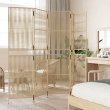 Load image into Gallery viewer, Separè per Ambienti a 5 Pannelli Beige in Polyrattan