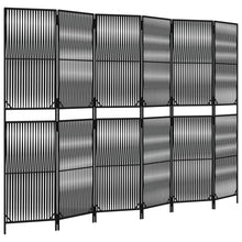 Load image into Gallery viewer, Separè per Ambienti a 6 Pannelli Nero in Polyrattan