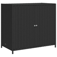 Carica l&#39;immagine nel visualizzatore di Gallery, Armadietto Portaoggetti da Giardino Nero 83x45x76 cm in Polyrattan