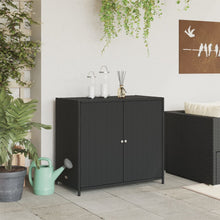 Carica l&#39;immagine nel visualizzatore di Gallery, Armadietto Portaoggetti da Giardino Nero 83x45x76 cm in Polyrattan