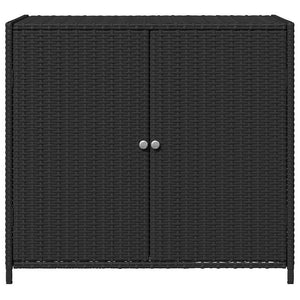 Armadietto Portaoggetti da Giardino Nero 83x45x76 cm in Polyrattan