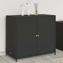 Carica l&#39;immagine nel visualizzatore di Gallery, Armadietto Portaoggetti da Giardino Nero 83x45x76 cm in Polyrattan