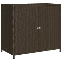 Carica l&#39;immagine nel visualizzatore di Gallery, Armadietto Portaoggetti da Giardino Marrone 83x45x76 cm in Polyrattan