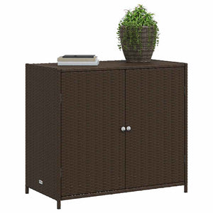 Armadietto Portaoggetti da Giardino Marrone 83x45x76 cm in Polyrattan