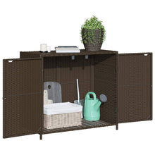 Carica l&#39;immagine nel visualizzatore di Gallery, Armadietto Portaoggetti da Giardino Marrone 83x45x76 cm in Polyrattan