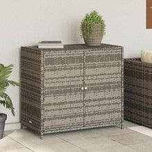 Carica l&#39;immagine nel visualizzatore di Gallery, Armadietto Portaoggetti da Giardino Grigio 83x45x76 cm in Polyrattan