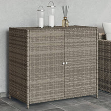 Carica l&#39;immagine nel visualizzatore di Gallery, Armadietto Portaoggetti da Giardino Grigio 83x45x76 cm in Polyrattan