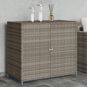 Armadietto Portaoggetti da Giardino Grigio 83x45x76 cm in Polyrattan