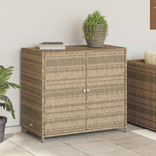Carica l&#39;immagine nel visualizzatore di Gallery, Armadietto Portaoggetti da Giardino Beige 83x45x76 cm in Polyrattan