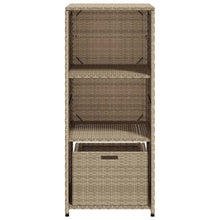 Carica l&#39;immagine nel visualizzatore di Gallery, Mobiletto Scaffale da Giardino Beige 50x55x115cm in Polyrattan