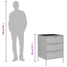 Carica l&#39;immagine nel visualizzatore di Gallery, Mobiletto Cassettiera da Giardino Beige 55x59x80cm in Polyrattan