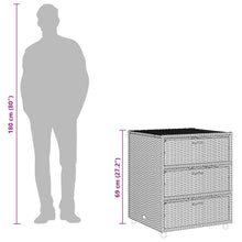 Indlæs billede til gallerivisning Mobiletto Cassettiera da Giardino Grigio 55x59x69cm in Polyrattan