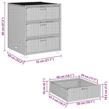 Carica l&#39;immagine nel visualizzatore di Gallery, Mobiletto Cassettiera da Giardino Beige 55x59x69cm in Polyrattan