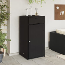 Carica l&#39;immagine nel visualizzatore di Gallery, Armadietto Portaoggetti da Giardino Nero 55x55x111cm in Polyrattan