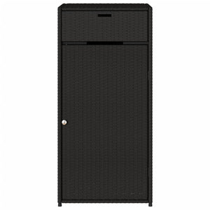 Armadietto Portaoggetti da Giardino Nero 55x55x111cm in Polyrattan