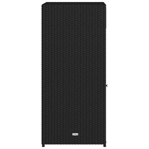 Armadietto Portaoggetti da Giardino Nero 55x55x111cm in Polyrattan