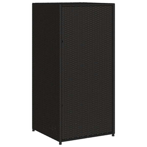 Armadietto Portaoggetti da Giardino Nero 55x55x111cm in Polyrattan