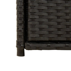 Armadietto Portaoggetti da Giardino Nero 55x55x111cm in Polyrattan