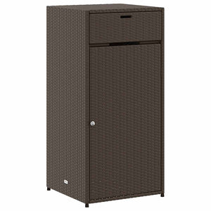 Armadietto Portaoggetti da Giardino Marrone 55x55x111cm in Polyrattan