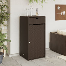 Carica l&#39;immagine nel visualizzatore di Gallery, Armadietto Portaoggetti da Giardino Marrone 55x55x111cm in Polyrattan