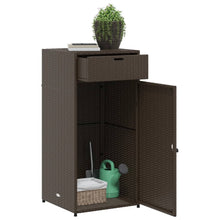 Carica l&#39;immagine nel visualizzatore di Gallery, Armadietto Portaoggetti da Giardino Marrone 55x55x111cm in Polyrattan