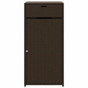 Armadietto Portaoggetti da Giardino Marrone 55x55x111cm in Polyrattan