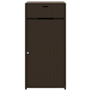 Armadietto Portaoggetti da Giardino Marrone 55x55x111cm in Polyrattan
