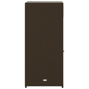 Armadietto Portaoggetti da Giardino Marrone 55x55x111cm in Polyrattan