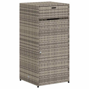 Armadietto Portaoggetti da Giardino Grigio 55x55x111cm in Polyrattan