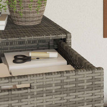 Carica l&#39;immagine nel visualizzatore di Gallery, Armadietto Portaoggetti da Giardino Grigio 55x55x111cm in Polyrattan