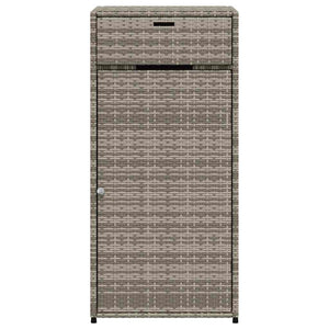 Armadietto Portaoggetti da Giardino Grigio 55x55x111cm in Polyrattan