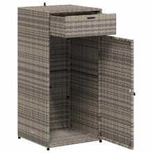 Carica l&#39;immagine nel visualizzatore di Gallery, Armadietto Portaoggetti da Giardino Grigio 55x55x111cm in Polyrattan