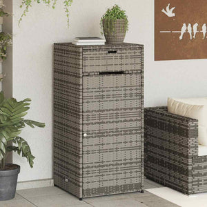 Armadietto Portaoggetti da Giardino Grigio 55x55x111cm in Polyrattan