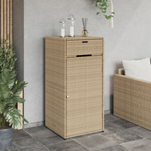 Carica l&#39;immagine nel visualizzatore di Gallery, Armadietto Portaoggetti da Giardino Beige 55x55x111cm in Polyrattan