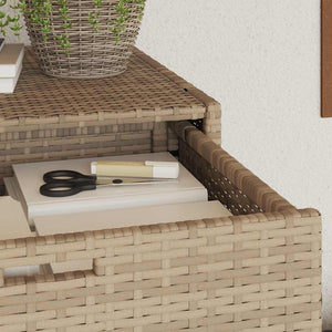 Armadietto Portaoggetti da Giardino Beige 55x55x111cm in Polyrattan