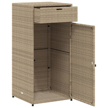 Carica l&#39;immagine nel visualizzatore di Gallery, Armadietto Portaoggetti da Giardino Beige 55x55x111cm in Polyrattan