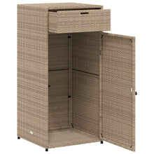Carica l&#39;immagine nel visualizzatore di Gallery, Armadietto Portaoggetti da Giardino Beige 55x55x111cm in Polyrattan